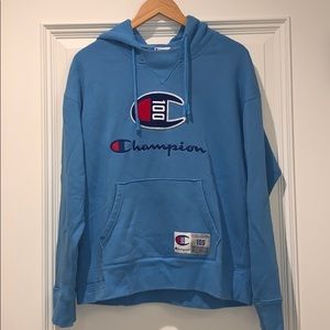 blue CHAMPION HOODIE